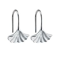 1 Pair Sweet Simple Style Ginkgo Leaf Polishing Sterling Silver White Gold Plated Earrings sku image 1