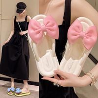 Women's Casual Vacation Color Block Heart Shape Bowknot T-Strap Thong Sandals main image 5