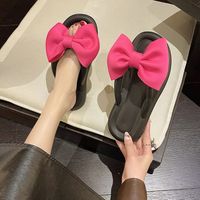Women's Casual Vacation Color Block Heart Shape Bowknot T-Strap Thong Sandals main image 3