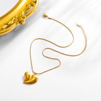 304 Stainless Steel 18K Gold Plated Modern Style Simple Style Classic Style Heart Shape Earrings Necklace main image 5