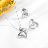 304 Stainless Steel 18K Gold Plated Modern Style Simple Style Classic Style Heart Shape Earrings Necklace main image 3
