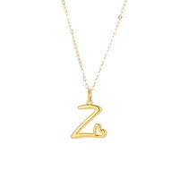 Sterling Silver White Gold Plated Gold Plated IG Style Simple Style Hollow Out Letter Heart Shape Pendant Necklace main image 4
