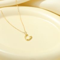 Sterling Silver White Gold Plated Gold Plated IG Style Simple Style Hollow Out Letter Heart Shape Pendant Necklace sku image 3