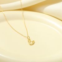 Sterling Silver White Gold Plated Gold Plated IG Style Simple Style Hollow Out Letter Heart Shape Pendant Necklace sku image 5