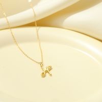 Sterling Silver White Gold Plated Gold Plated IG Style Simple Style Hollow Out Letter Heart Shape Pendant Necklace sku image 8