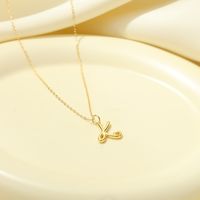 Sterling Silver White Gold Plated Gold Plated IG Style Simple Style Hollow Out Letter Heart Shape Pendant Necklace sku image 11