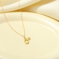 Sterling Silver White Gold Plated Gold Plated IG Style Simple Style Hollow Out Letter Heart Shape Pendant Necklace sku image 15