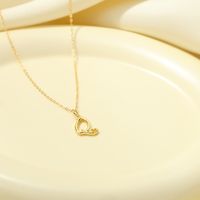 Sterling Silver White Gold Plated Gold Plated IG Style Simple Style Hollow Out Letter Heart Shape Pendant Necklace sku image 17