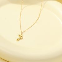 Sterling Silver White Gold Plated Gold Plated IG Style Simple Style Hollow Out Letter Heart Shape Pendant Necklace sku image 16