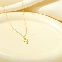 Sterling Silver White Gold Plated Gold Plated IG Style Simple Style Hollow Out Letter Heart Shape Pendant Necklace sku image 19