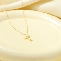 Sterling Silver White Gold Plated Gold Plated IG Style Simple Style Hollow Out Letter Heart Shape Pendant Necklace sku image 20