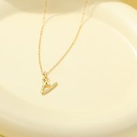 Sterling Silver White Gold Plated Gold Plated IG Style Simple Style Hollow Out Letter Heart Shape Pendant Necklace sku image 22