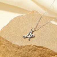 Sterling Silver White Gold Plated Gold Plated IG Style Simple Style Hollow Out Letter Heart Shape Pendant Necklace sku image 27