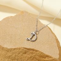Sterling Silver White Gold Plated Gold Plated IG Style Simple Style Hollow Out Letter Heart Shape Pendant Necklace sku image 30