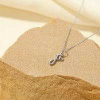 Sterling Silver White Gold Plated Gold Plated IG Style Simple Style Hollow Out Letter Heart Shape Pendant Necklace sku image 32