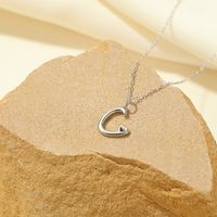Sterling Silver White Gold Plated Gold Plated IG Style Simple Style Hollow Out Letter Heart Shape Pendant Necklace sku image 29