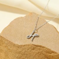 Sterling Silver White Gold Plated Gold Plated IG Style Simple Style Hollow Out Letter Heart Shape Pendant Necklace sku image 34