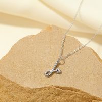 Sterling Silver White Gold Plated Gold Plated IG Style Simple Style Hollow Out Letter Heart Shape Pendant Necklace sku image 36