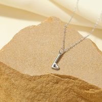 Sterling Silver White Gold Plated Gold Plated IG Style Simple Style Hollow Out Letter Heart Shape Pendant Necklace sku image 35