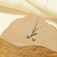 Sterling Silver White Gold Plated Gold Plated IG Style Simple Style Hollow Out Letter Heart Shape Pendant Necklace sku image 37