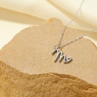 Sterling Silver White Gold Plated Gold Plated IG Style Simple Style Hollow Out Letter Heart Shape Pendant Necklace sku image 39
