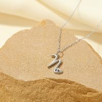 Sterling Silver White Gold Plated Gold Plated IG Style Simple Style Hollow Out Letter Heart Shape Pendant Necklace sku image 40