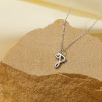 Sterling Silver White Gold Plated Gold Plated IG Style Simple Style Hollow Out Letter Heart Shape Pendant Necklace sku image 42