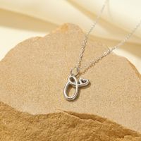 Sterling Silver White Gold Plated Gold Plated IG Style Simple Style Hollow Out Letter Heart Shape Pendant Necklace sku image 41