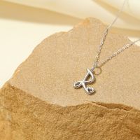 Sterling Silver White Gold Plated Gold Plated IG Style Simple Style Hollow Out Letter Heart Shape Pendant Necklace sku image 44