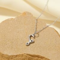 Sterling Silver White Gold Plated Gold Plated IG Style Simple Style Hollow Out Letter Heart Shape Pendant Necklace sku image 45