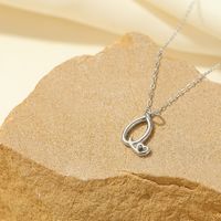 Sterling Silver White Gold Plated Gold Plated IG Style Simple Style Hollow Out Letter Heart Shape Pendant Necklace sku image 43