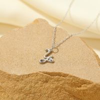 Sterling Silver White Gold Plated Gold Plated IG Style Simple Style Hollow Out Letter Heart Shape Pendant Necklace sku image 51