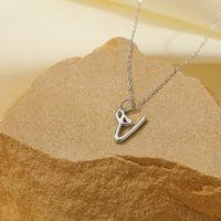 Sterling Silver White Gold Plated Gold Plated IG Style Simple Style Hollow Out Letter Heart Shape Pendant Necklace sku image 48
