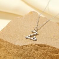 Sterling Silver White Gold Plated Gold Plated IG Style Simple Style Hollow Out Letter Heart Shape Pendant Necklace sku image 52