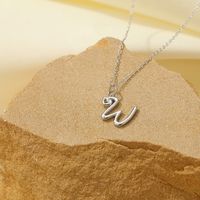 Sterling Silver White Gold Plated Gold Plated IG Style Simple Style Hollow Out Letter Heart Shape Pendant Necklace sku image 49