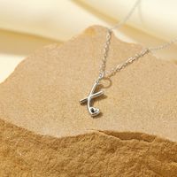 Sterling Silver White Gold Plated Gold Plated IG Style Simple Style Hollow Out Letter Heart Shape Pendant Necklace sku image 50