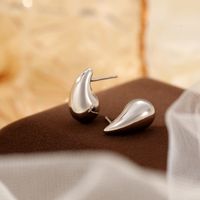 1 Pair IG Style Simple Style Water Droplets Sterling Silver White Gold Plated Gold Plated Ear Studs main image 6