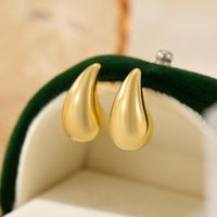 1 Pair IG Style Simple Style Water Droplets Sterling Silver White Gold Plated Gold Plated Ear Studs sku image 2