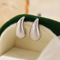 1 Pair IG Style Simple Style Water Droplets Sterling Silver White Gold Plated Gold Plated Ear Studs sku image 1