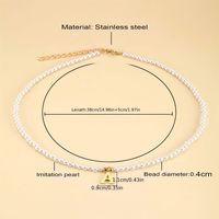 Wholesale Jewelry Elegant Simple Style Letter Artificial Pearl Alloy Copper Beaded Pendant Necklace main image 2