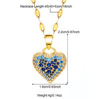 Kupfer Einfacher Stil Glänzend Überzug Inlay Herzform Perle Zirkon Halskette Mit Anhänger main image 2