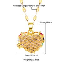 Kupfer Einfacher Stil Glänzend Überzug Inlay Herzform Perle Zirkon Halskette Mit Anhänger main image 3