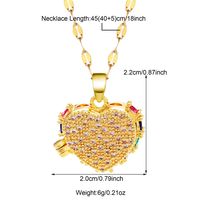 Le Cuivre Style Simple Brillant Placage Incruster Forme De Cœur Perle Zircon Pendentif main image 3