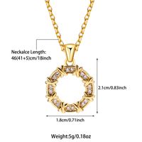 201 Stainless Steel Copper Simple Style Shiny Hollow Out Inlay Circle Rectangle Zircon Pendant Necklace main image 2