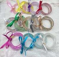 Retro Simple Style Bow Knot Glass Silica Gel Unisex Bangle main image 6