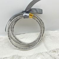 Retro Simple Style Bow Knot Glass Silica Gel Unisex Bangle sku image 2