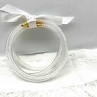 Retro Simple Style Bow Knot Glass Silica Gel Unisex Bangle sku image 1