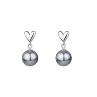 1 Paar Elegant Einfacher Stil Herzform Inlay Sterling Silber Perle Tropfenohrringe main image 4