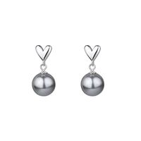 1 Paire Élégant Style Simple Forme De Cœur Incruster Argent Sterling Perle Boucles D'oreilles main image 4