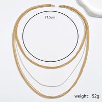 Wholesale Jewelry Streetwear Solid Color Iron Chain Layered Necklaces sku image 1